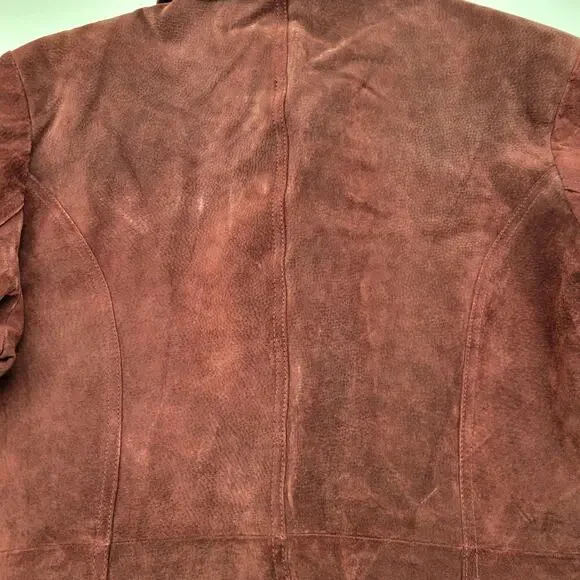 Wilsons Leather Maxima Jacket Women's XL Maroon Suede Lined Vintage 90s Y2K - Picture 12 of 16